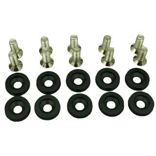 10 Schrauben M6x12 + Schwarz eloxierte Aluminium Unterlegscheiben für Simson S51 SR50 S53 S70 SR80 S83