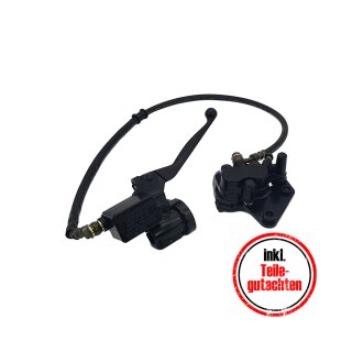 Armatur Hauptbremszylinder Scheibenbremse 220mm + Bremsschlauch + Bremszange für Simson S50 S51 S53 SR50 SR80 Lenker Gasgriff rechts mit Hebel