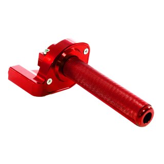 Alu CNC Schnellgasgriff Rot für Simson S51, S50, S53 S83 Rennsport für DDR Berliner, Mikuni, andere Vergaser Cross Motorcross Tuning Enduro universal