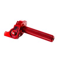 Alu CNC Schnellgasgriff Rot für Simson S51, S50, S53 S83 Rennsport für DDR Berliner, Mikuni, andere Vergaser Cross Motorcross Tuning Enduro universal