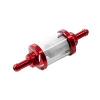 CNC Benzinfilter rot eloxiert 6mm 7mm 8mm für Simson S50 S51 S70 S53 SR50 Spatz Star Sperber Habicht MZ ETZ TS ES ETS 125 150 NSU Max Lux Kreidler Hercules Tuning Filter