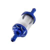 CNC Benzinfilter blau eloxiert 6mm 7mm 8mm für Simson S50 S51 S70 S53 SR50 Spatz Star Sperber Habicht MZ ETZ TS ES ETS 125 150 NSU Max Lux Kreidler Hercules Tuning Filter