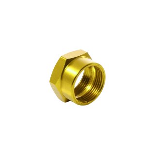 Tuning CNC Alu Benzinhahn Mutter gold eloxiert für Simson S51 S50 S70 SR50 KR51 Schwalbe Star Sperber Duo MZ ETZ TS ES 125 1250 250 M16x1,0 Überwurfmutter