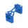 Set CNC Lenker Auflagen kurz oben + unten blau eloxiert + Schrauben für Simson S51 S50 S70 S53 für 22mm Klemmen
