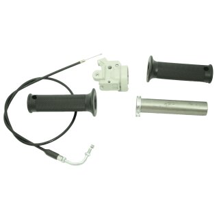 Set Armatur grau Wickelgasgriff Aluminium Griffe Bowdenzug Lenker rechts für Simson Star Sperber Habicht Klemmstück