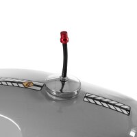 Tuning Tankdeckel 40mm chrom + Entlüftung rot eloxiert für Simson S50 S51 SR50 KR51 Schwalbe