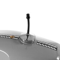 Tuning Tankdeckel 40mm chrom + Entlüftung schwarz eloxiert für Simson S50 S51 SR50 KR51 Schwalbe
