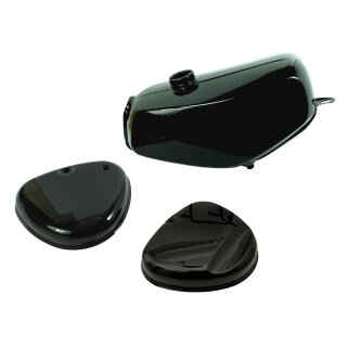 Lackset Tank + Enduro Seitendeckel schwarz für Simson S51 S50 S70 Kraftstoffbehälter