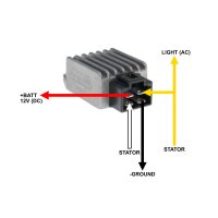 12V Gleichrichter Regler für MVT Zündung Wasserpumpe LED Scheinwerfer 2-Dioden mit Akku-Schutz
