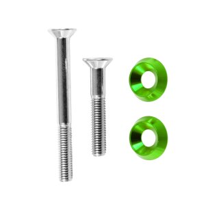 Schrauben grün Stoßdämpfer M8x75 +M8x50 +  eloxierte Aluminium Unterlegscheiben für Simson S51 SR50 S53 S70 SR80 S83