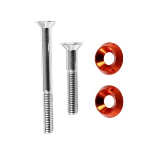 Schrauben orange Stoßdämpfer M8x75 +M8x50 +  eloxierte Aluminium Unterlegscheiben für Simson S51 SR50 S53 S70 SR80 S83
