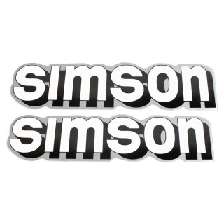 Paar Aufkleber transparent für Simson S51 S50 S60 S70 Schriftzug Tank Klebefolie Logo silber-weiss