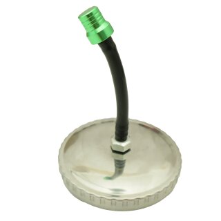 Tuning Tankdeckel 60mm chrom + Entlüftung grün eloxiert für Simson SR4-3 Sperber MZ ES TS ETS ETZ 125 150 250 Motorrad Traktor LKW