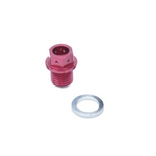 Alu CNC Tuning Ölablasschraube + Dichtring rot eloxiert für Simson S51 S70 SR50 SR80 KR51-2 Schwalbe S53 S83 SD50 MS50
