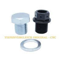 Alu CNC Tuning Ölablasschraube + Dichtring schwarz eloxiert für Simson S51 S70 SR50 SR80 KR51-2 Schwalbe S53 S83 SD50 MS50
