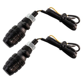 Paar Miniblinker LED 12V Granate Grenade für Simson S51 S50 S70 S53 MZ ETZ 125 150 250 schwarz