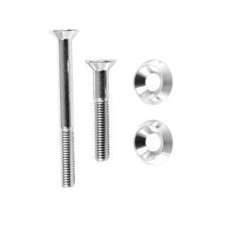 Schrauben silber Stoßdämpfer M8x75 +M8x50 +  eloxierte Aluminium Unterlegscheiben für Simson S51 SR50 S53 S70 SR80 S83 Federbeine