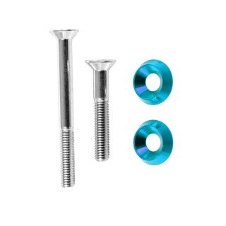 Schrauben türkis Stoßdämpfer M8x75 +M8x50 +  eloxierte Aluminium Unterlegscheiben Türkis für Simson S51 SR50 S53 S70 SR80 S83 Federbeine