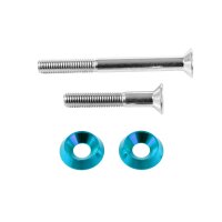 Schrauben türkis Stoßdämpfer M8x75 +M8x50 +  eloxierte Aluminium Unterlegscheiben Türkis für Simson S51 SR50 S53 S70 SR80 S83 Federbeine