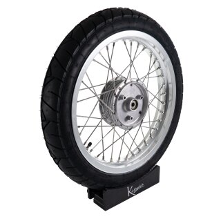 Komplettrad 2,15x16 silber eloxiert Heidenau K55 Reifen Speichen VA XL für Simson S51 S50 S53 S70 S83