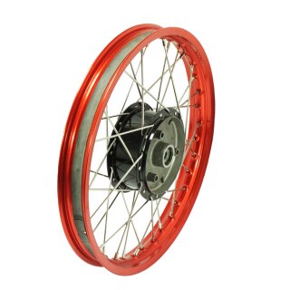 Felge orange Typ II Trommelbremse mit schwarzer Nabe für Simson S51 S50 S70 KR51 Schwalbe Spatz Sperber Star Habicht