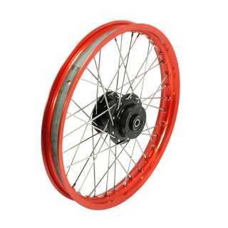 Felge orange Typ II Scheibenbremse mit schwarzer Nabe für Simson S51 S50 S70 KR51 Schwalbe Spatz Sperber Star Habicht
