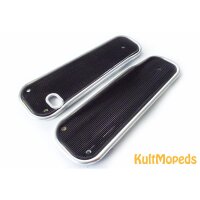 Trittbretter Trittblech Fußrasten für Simson Schwalbe KR51/1 KR51/2 li+re KR50 schwarz Alu