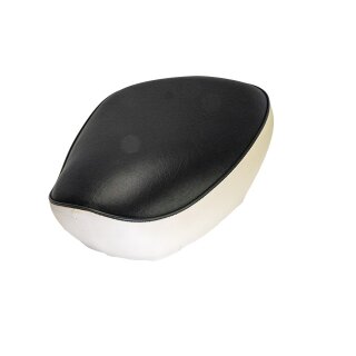 Sitzbank mit Bezug schwarz beige für Simson KR50, Einzelsitz, Sattel
