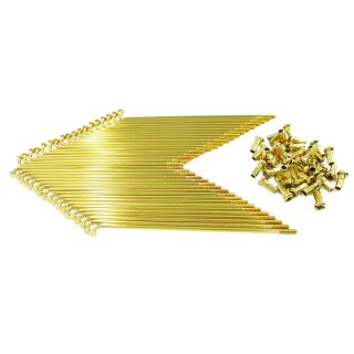 36 Premium XL Speichen M4 mit Nippel gold für Simson S51 S50 S53 S70 KR51 Schwalbe Spatz Star Habicht Sperber Duo verstärkt Trommelbremse