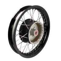 Regenerierung Speichenrad für MZ ETZ250 Alu Felge 2,15x18 schwarz 18 Zoll hinten Speichen verchromt