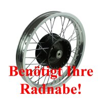 Regenerierung Speichenrad für MZ ETZ250 Felge 3,00x18 silber 18 Zoll hinten Speichen verchromt
