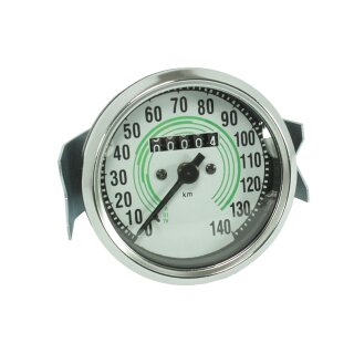 Tachometer für Jawa 250 350 Kyvacka CZ rund 140km/h weiß-grün Tacho 140