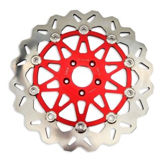 ZT Tuning Wave Bremsscheibe 2-tlg schwimmend, rot eloxiert für Scheibenbremse 260mm Simson S53, S83, MS50, TS050, SC050, SR50X, SR80X, SRA50 auch S51 S50 S70 SR50 SR80 mit Teilegutachten