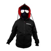 Simson Sweatjacke Strickjacke Hoodie S51 S50 KR51 Schwalbe Star Wirbellogo Stick Zipp Kaputzenjacke  Geschenk schwarz-rot Kapuzenpullover  Größe XL
