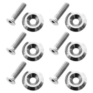 Trittbrett Befestigung Set Schrauben + Muttern + Teller eloxiert für Simson KR51 Schwalbe Silber
