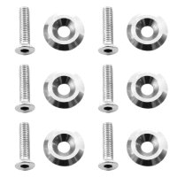 Trittbrett Befestigung Set Schrauben + Muttern + Teller eloxiert für Simson KR51 Schwalbe Silber