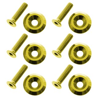 Trittbrett Befestigung Set Schrauben + Muttern + Teller eloxiert für Simson KR51 Schwalbe Gold