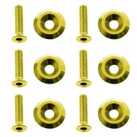 Trittbrett Befestigung Set Schrauben + Muttern + Teller eloxiert für Simson KR51 Schwalbe Gold