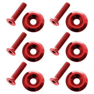 Trittbrett Befestigung Set Schrauben + Muttern + Teller eloxiert für Simson KR51 Schwalbe Rot