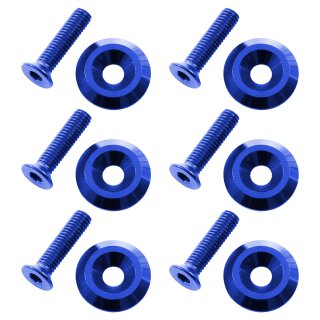 Trittbrett Befestigung Set Schrauben + Muttern + Teller eloxiert für Simson KR51 Schwalbe Blau