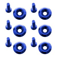 Trittbrett Befestigung Set Schrauben + Muttern + Teller eloxiert für Simson KR51 Schwalbe Blau