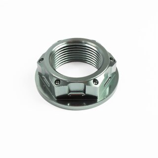 CNC Mutter Gabellaufring oben titan, grau eloxiert Telegabel für Simson S50 S51 S70 SR50 SR80 SD50 Albatros Lager Lenker Lenkung Lenkungslager Gabelbrücke