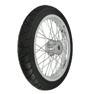 Komplettrad Scheibenbremse 1,60x16 silber Heidenau K55 Reifen Speichen VA XL für Simson S51 S50 S53 S70 S83