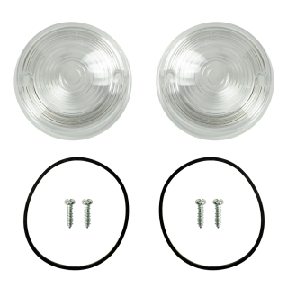 Paar Blinker Glas Gläser hinten für Simson S51 S50 SR50 für MZ ETZ TS 150 125 250 Dichtung Schrauben Klarglas, weiß, rund mit E-Zeichen