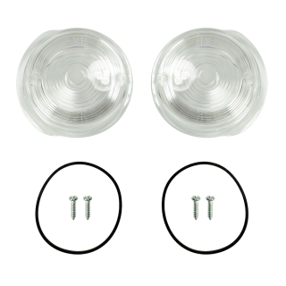 Paar Blinker Glas Gläser vorn für Simson S51 S50 SR50 für MZ ETZ TS 150 125 250 Dichtung Schrauben Klarglas, weiß, rund mit E-Zeichen
