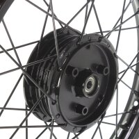 Felge, Speichenrad schwarz 1,50x16, Ring Nabe Speichen schwarz für Simson S51 S50 S53 Spatz Star Star Sperber Habicht KR51 Schwalbe Duo XL Edelstahl