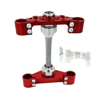 Tuning Racing Gen2 CNC Gabelbrücke mit Lenkschlag für Simson S51 S70 S50 S53 S83 Lenkung Telegabel Aufnahme rot Gabelführung