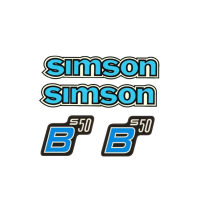 Aufkleber Satz für Simson S50 B, blau Tank Seitendeckel