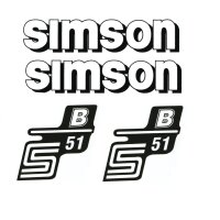 Aufkleber Satz Tank Seitendeckel für Simson S51 B...