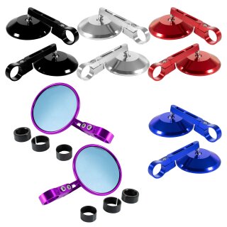 Premium CNC Lenker Spiegel für Simson Schwalbe KR51 S51 S50 S70 Sport S53 Aprilia Suzuki Gilera ATU Agility Harley Davidson, Moto Guzzi, Indian CafeRacer Rückspiegel E-Prüfzeichen